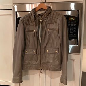 Taupe Leather Zara Jacket